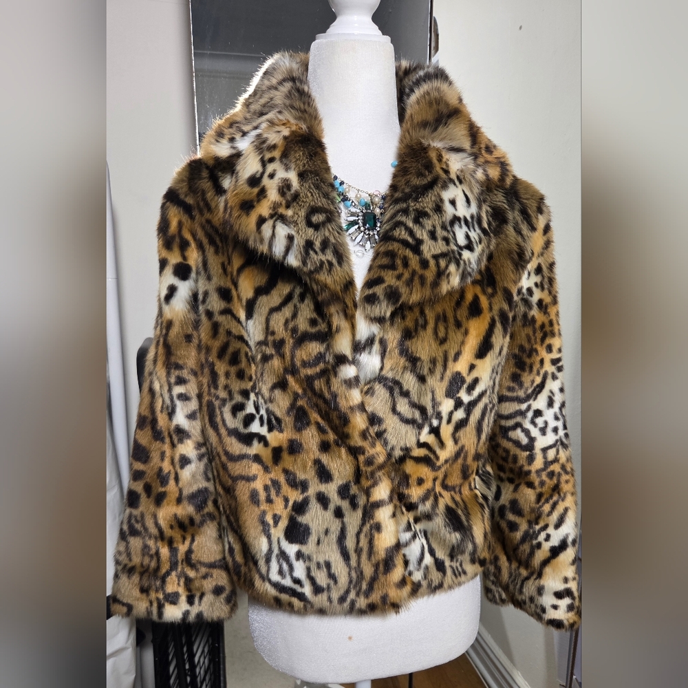 NEW Mother Faux Fur Jacket • Animal Print